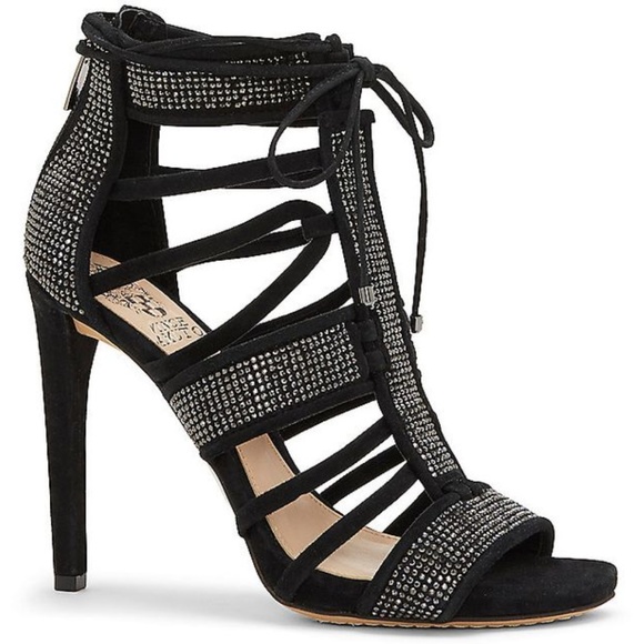 Vince Camuto Shoes - Vince Camuto Ricarda Embellished Cage Heel in Blk
